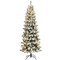 7.5 Feet Pre-lit Snow Flocked Christmas Tree with 9 Lighting Modes